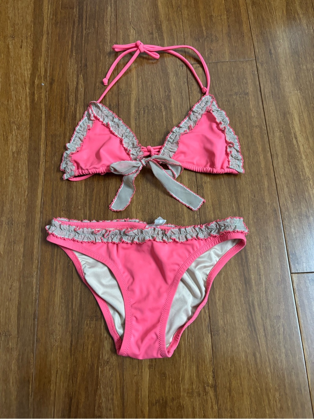 Victoria's Secret Vintage Coral String Bikini Set Size XS
